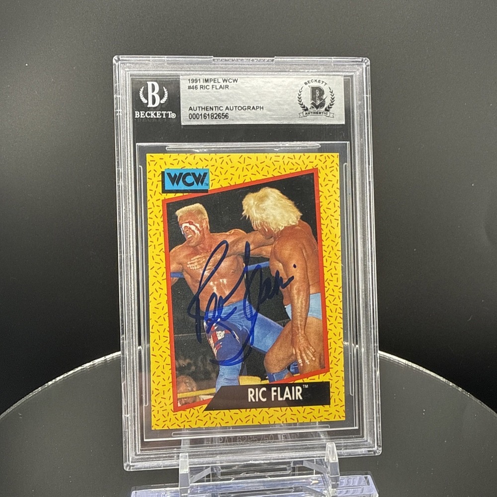 Ric Flair BGS Autograph Chops Sting 1990 Great American Bash 1991 Impel #46‎ WCW